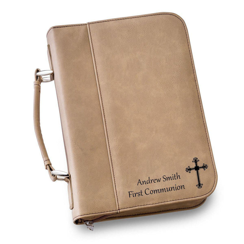 Personalized Leather Bible Cover - 6 Colors - Light Brown - JDS
