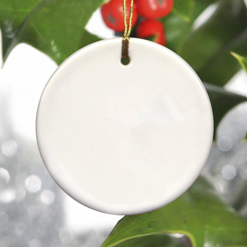 Personalized Round Ceramic Christmas Ornaments -  - Qualtry
