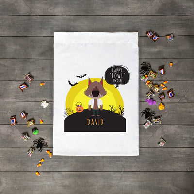 Personalized Happy "Howl" Oween Halloween Trick-or-Treat Bag -  - Wingpress Designs