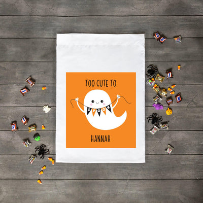 Personalized Too Cute to Spook Halloween Trick-or-Treat Bag -  - Wingpress Designs