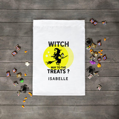 Personalized Witch Way to the Treats Halloween Trick-or-Treat Bag -  - Wingpress Designs