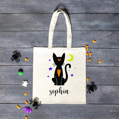 Personalized Halloween Cat Tote Bag -  - Wingpress Designs
