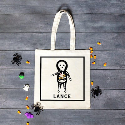 Personalized Skeleton Halloween Tote Bag -  - Wingpress Designs
