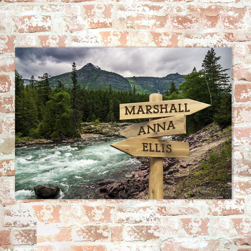 Personalized River Canvas Print with Family Names -  - Lazerworx