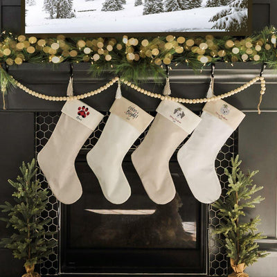 Personalized Cotton Pet Stockings with Tassel -  - Wingpress Designs