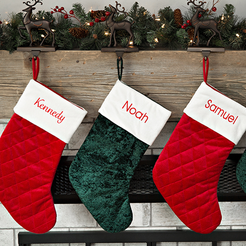 Personalized Velvet Christmas Stockings -  - Completeful
