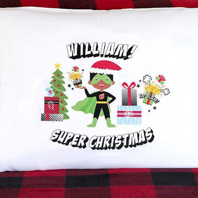 Personalized Christmas Boys Superhero Pillowcases -  - Wingpress Designs