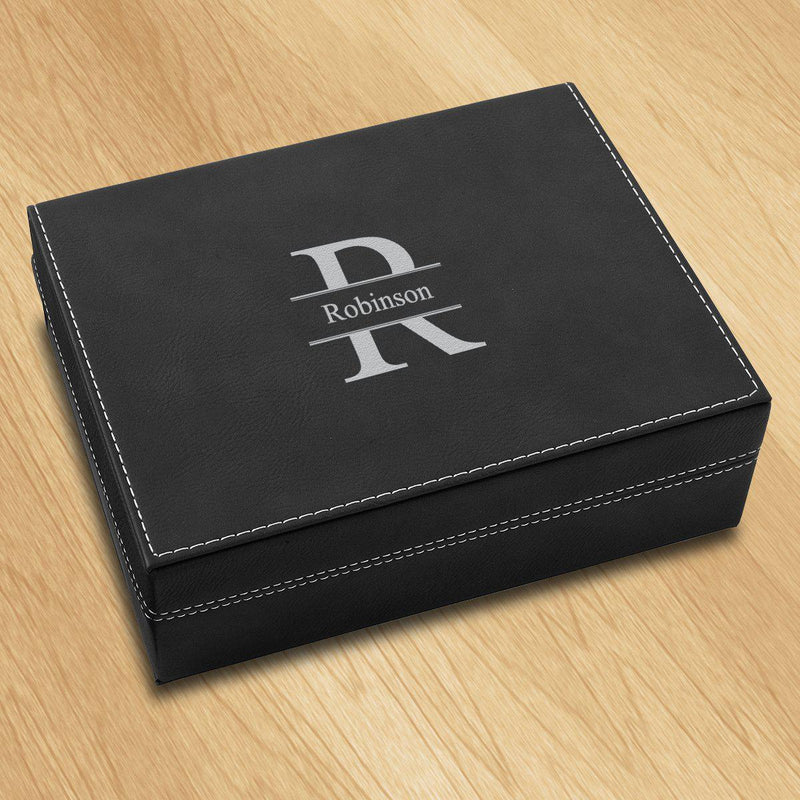 Personalized Black Valet Box - Stamped - JDS