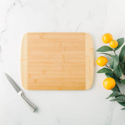 Rounded Two-Tone (Rounded Edge) Bamboo Cutting Boards for Mom - 11x14 - Completeful