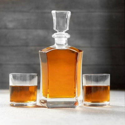 Personalized Groomsman Whiskey Decanter Set with 2 Lowball Glasses -  - Completeful