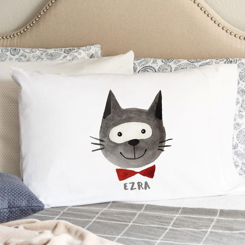 Personalized Kids Whimsical Dog and Cat Pillowcases -  - Wingpress Designs
