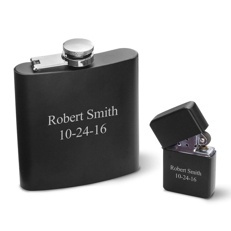 Personalized Flask & Lighter Gift Set -  - Completeful