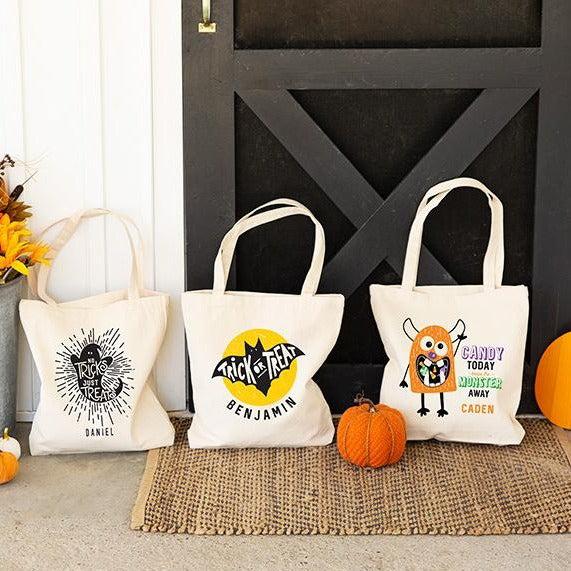 Trick-or-Treating Halloween Customized Tote Bags - Logo Tote Bags