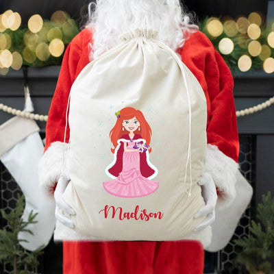 Personalized Princess Velvet Santa Bags -  - Wingpress Designs