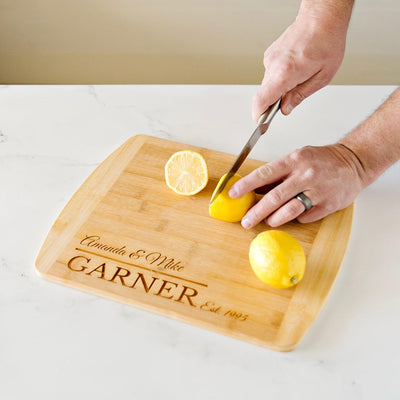 Personalized 11x14 Bamboo Cutting Board with Rounded Edge (Modern Collection) -  - Completeful