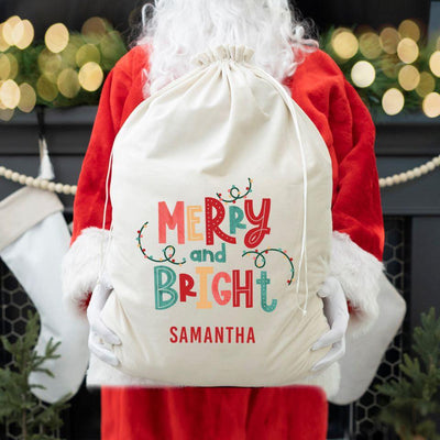 Personalized Kids' Velvet Santa Bags -  - Qualtry