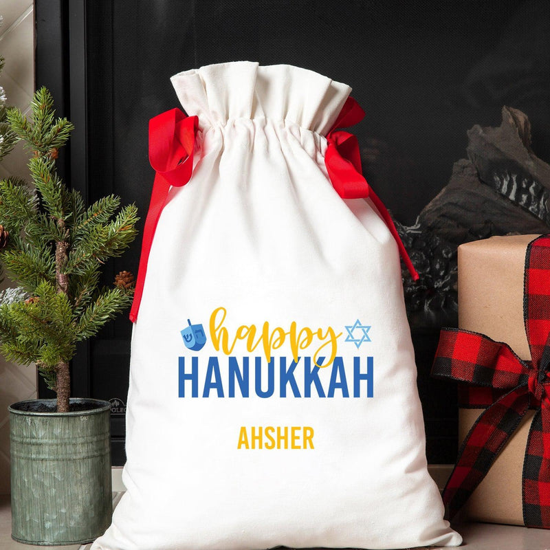 Personalized Hanukkah Drawstring Gift Bags -  - Wingpress Designs