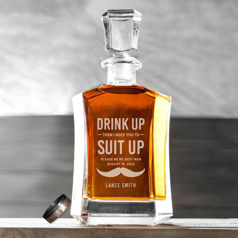 Personalized Groomsmen Proposal Whiskey Decanter -  - Completeful
