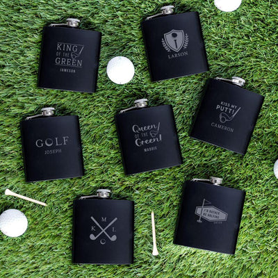 Personalized Black Golf Flask -  - Completeful