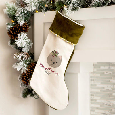 Personalized Christmas Pet Stockings Velvet-Trimmed -  - Wingpress Designs