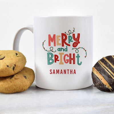Personalized Merry and Bright Christmas Mugs -  - Completeful