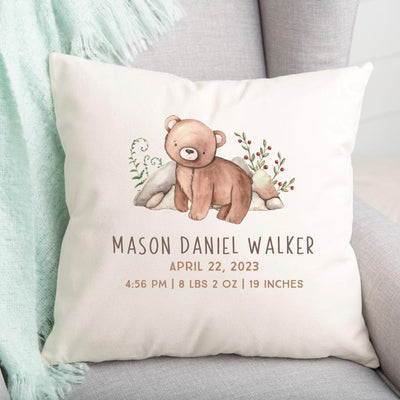Personalized Baby Stats Throw Pillow Covers -  - Wingpress Designs