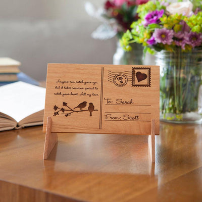 Personalized Valentine's Wood Postcards -  - Completeful