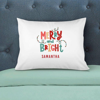 Personalized Kids' Merry and Bright Christmas Pillowcases -  - Wingpress Designs