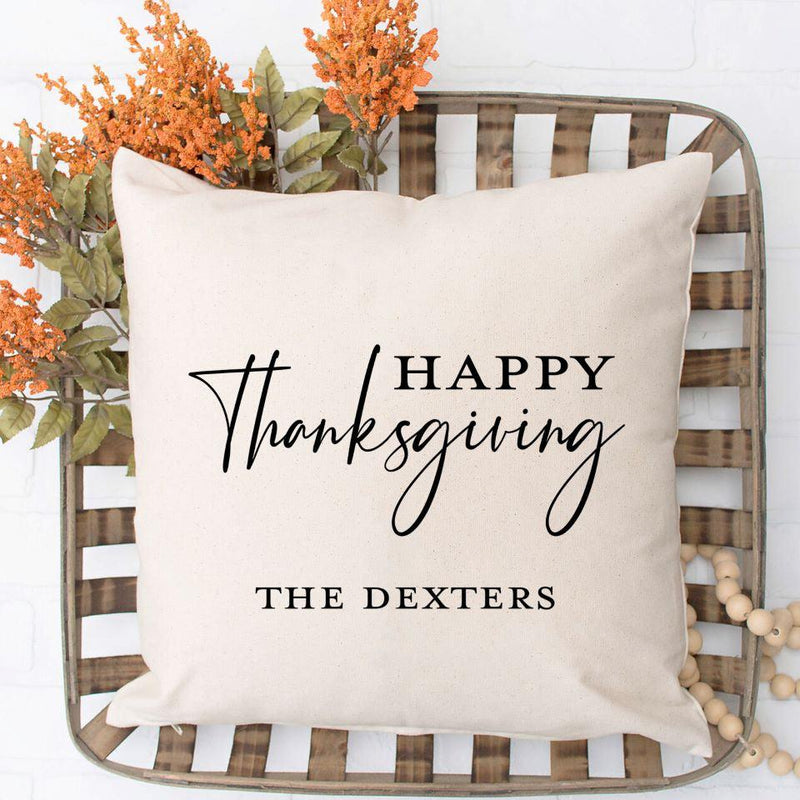 Personalized Happy Harvest Fall Throw Pillow Covers -  - Wingpress Designs