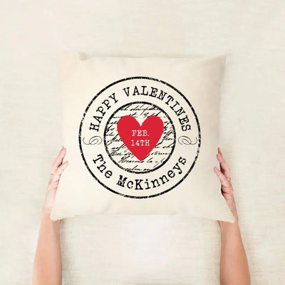 Personalized Vintage Valentine Throw Pillow Covers -  - Wingpress Designs