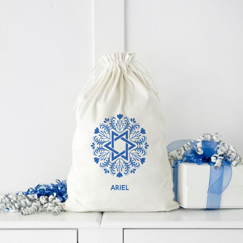 Personalized Velvet Hanukkah Gift Bags -  - Wingpress Designs
