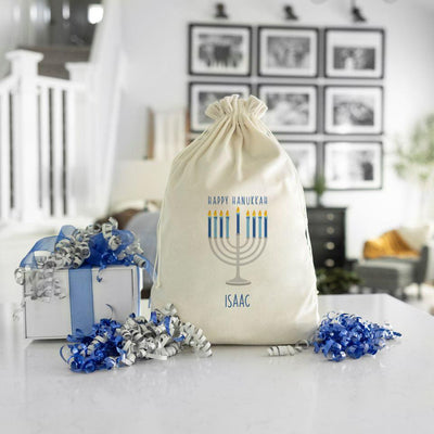 Personalized Velvet Hanukkah Gift Bags -  - Wingpress Designs