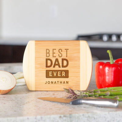 Personalized Two-Tone Bamboo Cutting Boards for Dad -  - Completeful