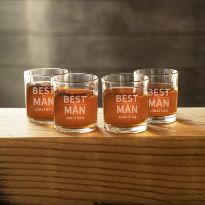 Personalized Best Man Lowball Glasses -  - Completeful