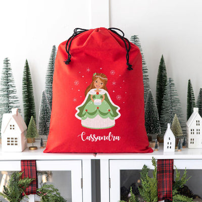 Personalized Princess Cotton Santa Bags -  - Wingpress Designs