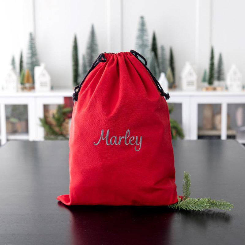 Personalized Embroidered Cotton Santa Bags -  - Wingpress Designs