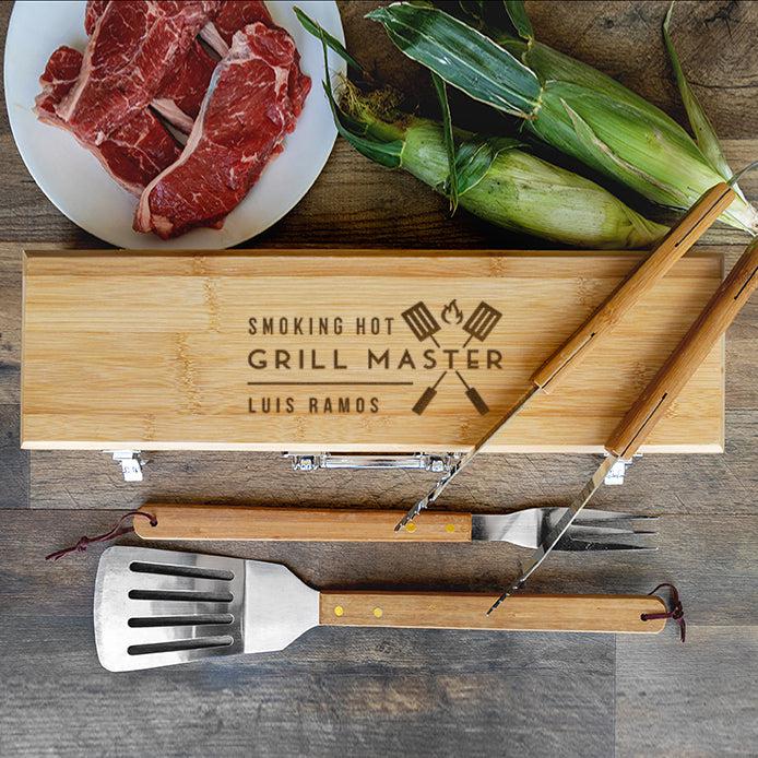 Personalized Grill Set & Cutting Board Bundle -  - A Gift Personalized