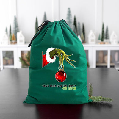 What's Santa Have - Gift Bags (Cotton) - Small 14 x 20.5 / Green - Qualtry