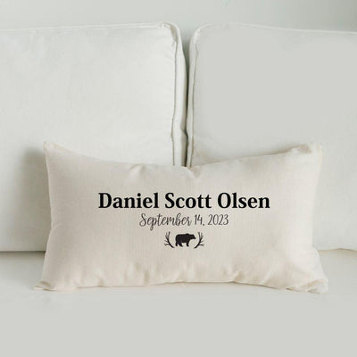 Personalized Baby Birth Stats Lumbar Throw Pillow Covers -  - Wingpress Designs