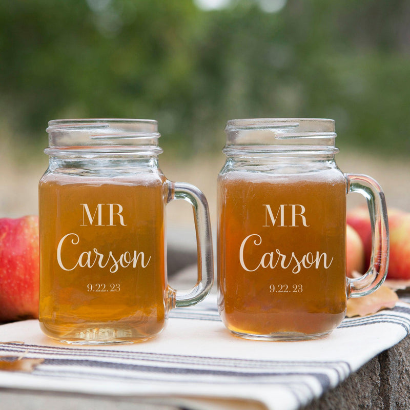 Personalized Mason Jar Drinking Glasses -  - Lazerworx
