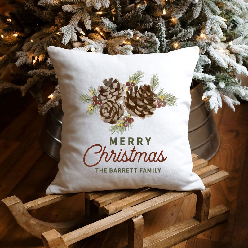 Personalized Woodland Christmas Throw Pillow Covers -  - Wingpress Designs