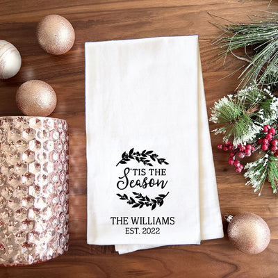 Personalized Holiday Tea Towels -  - Wingpress Designs