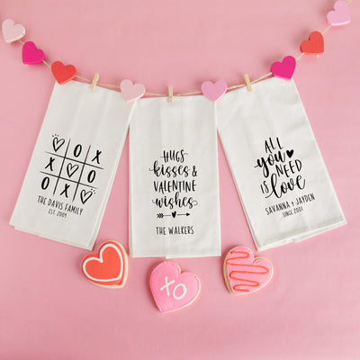 Personalized Valentine's Day Tea Towels - Calligraphy Designs -  - Qualtry