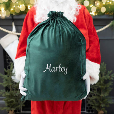 Personalized Embroidered Velvet Santa Bags -  - Completeful
