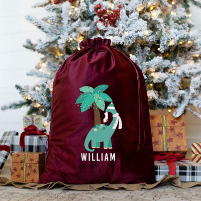 Personalized Kids' Velvet Santa Bags -  - Wingpress Designs