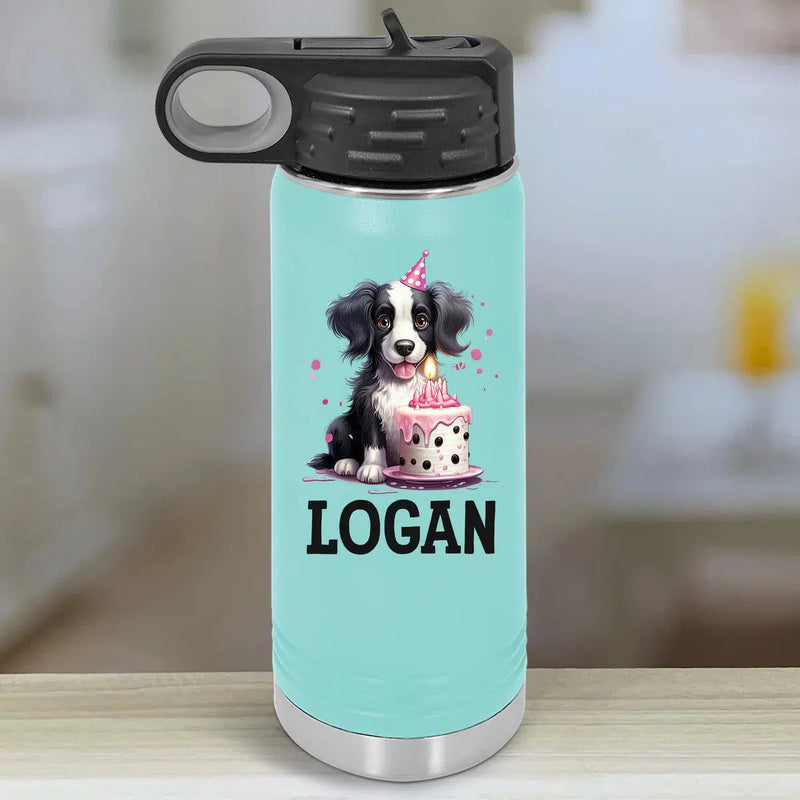 Personalized Kids Water Bottle Tumblers - Birthday Animals -