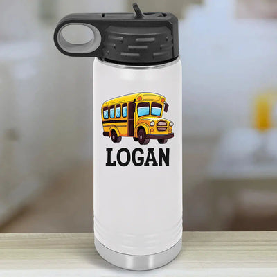 Personalized Water Bottle Tumblers -  School Bus -  - Lazerworx