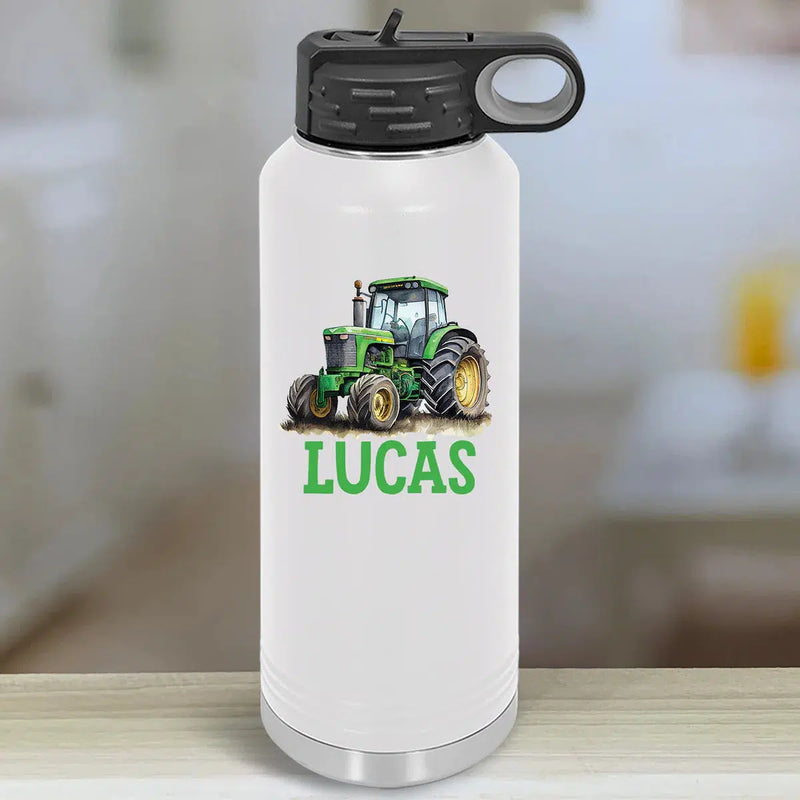 Personalized Kids Water Bottle Tumblers - Farm Tractors -