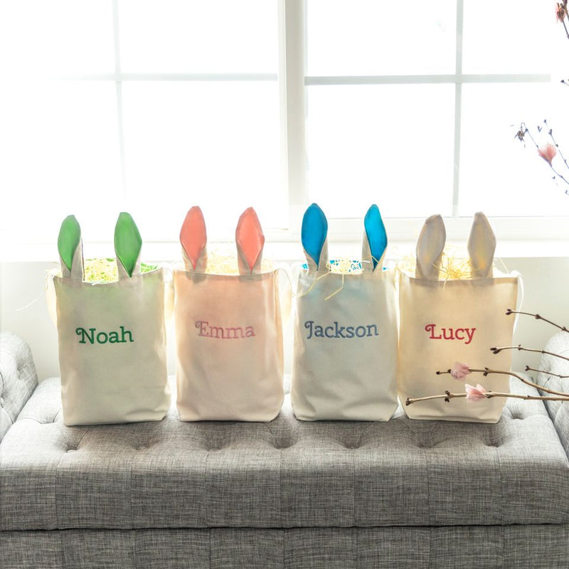 Personalized Bunny Tote Bags - Printed -
