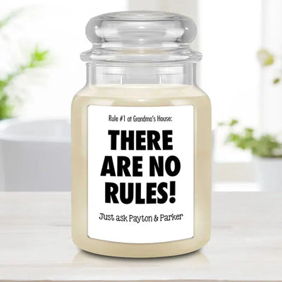 Personalized No Rules at Grandma's House Candle - COUNTRY SUGAR - Lazerworx